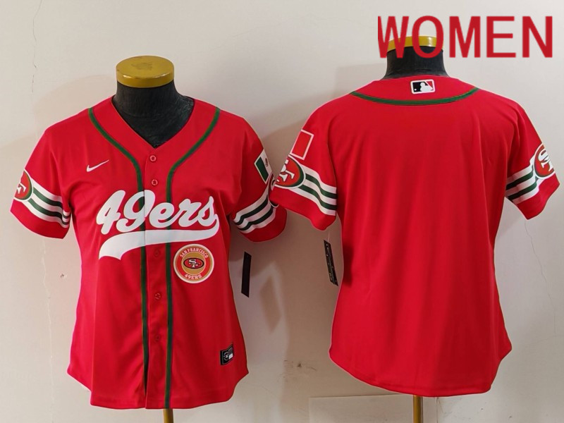 Women San Francisco 49ers Blank Red Mexican Joint Name 2024 Nike Limited NFL Jersey style 2